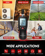 LABART Digital Thermometer Hygrometer Monitor with Dew Point and Wet Bulb Temperature